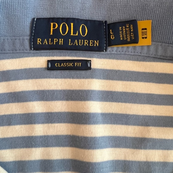 POLO Ralph Lauren Classic Fit light blue&white stripe verified LG shirt. - Picture 8 of 8